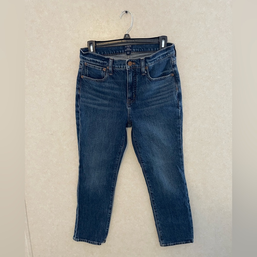 J Crew Slim Straight Jean For Women Blue Stretch boyfriend size 27